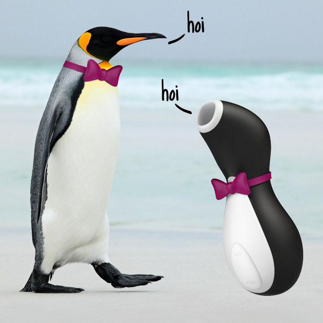 Dit is een afbeelding van satisfyer penguin vibrator op luchtdruk