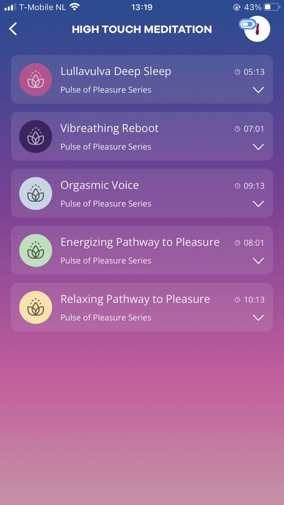 Dit is een afbeelding van high touch meditation satisfyer app